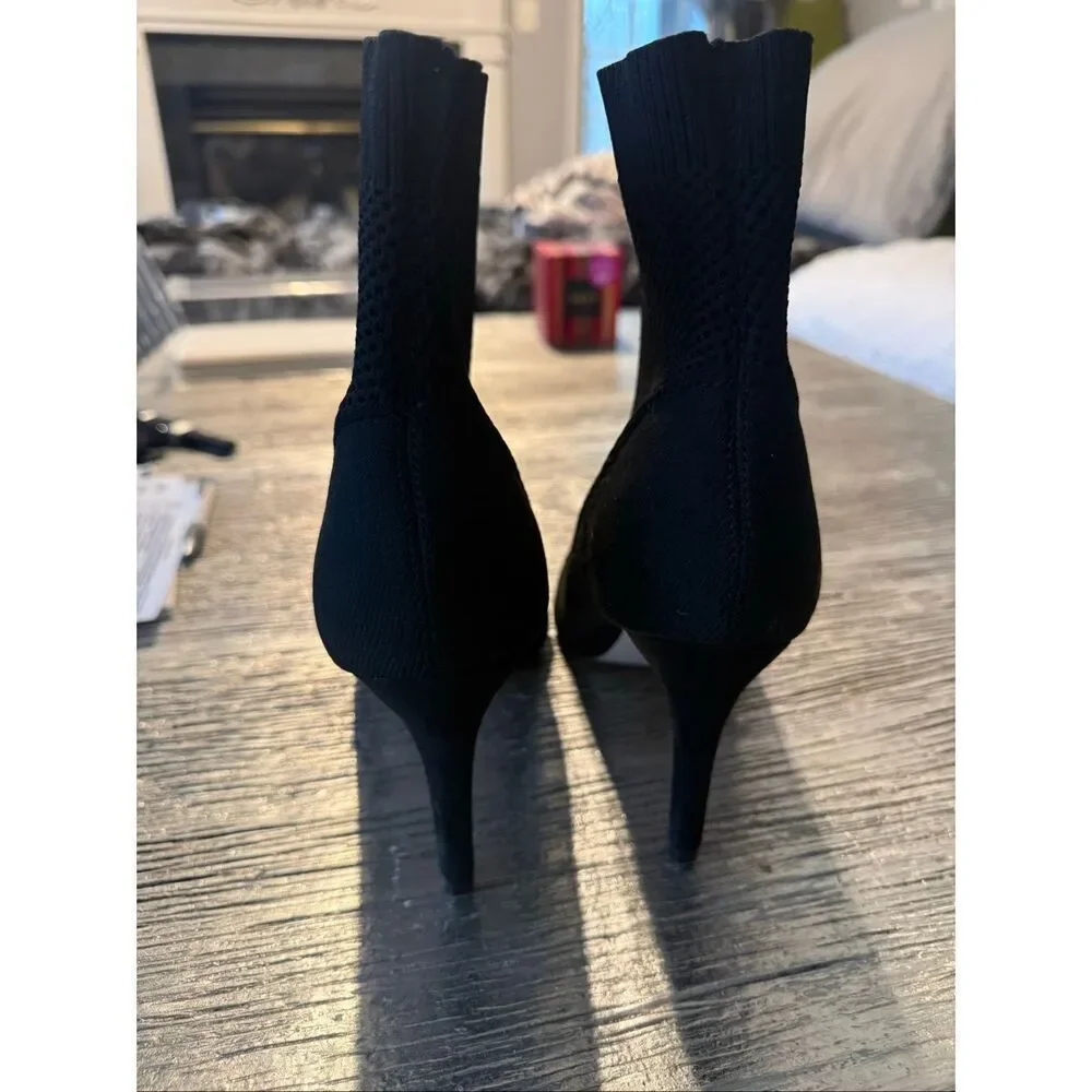 MIA Black Stretch Mesh Heel Booties sz 11 NWOT